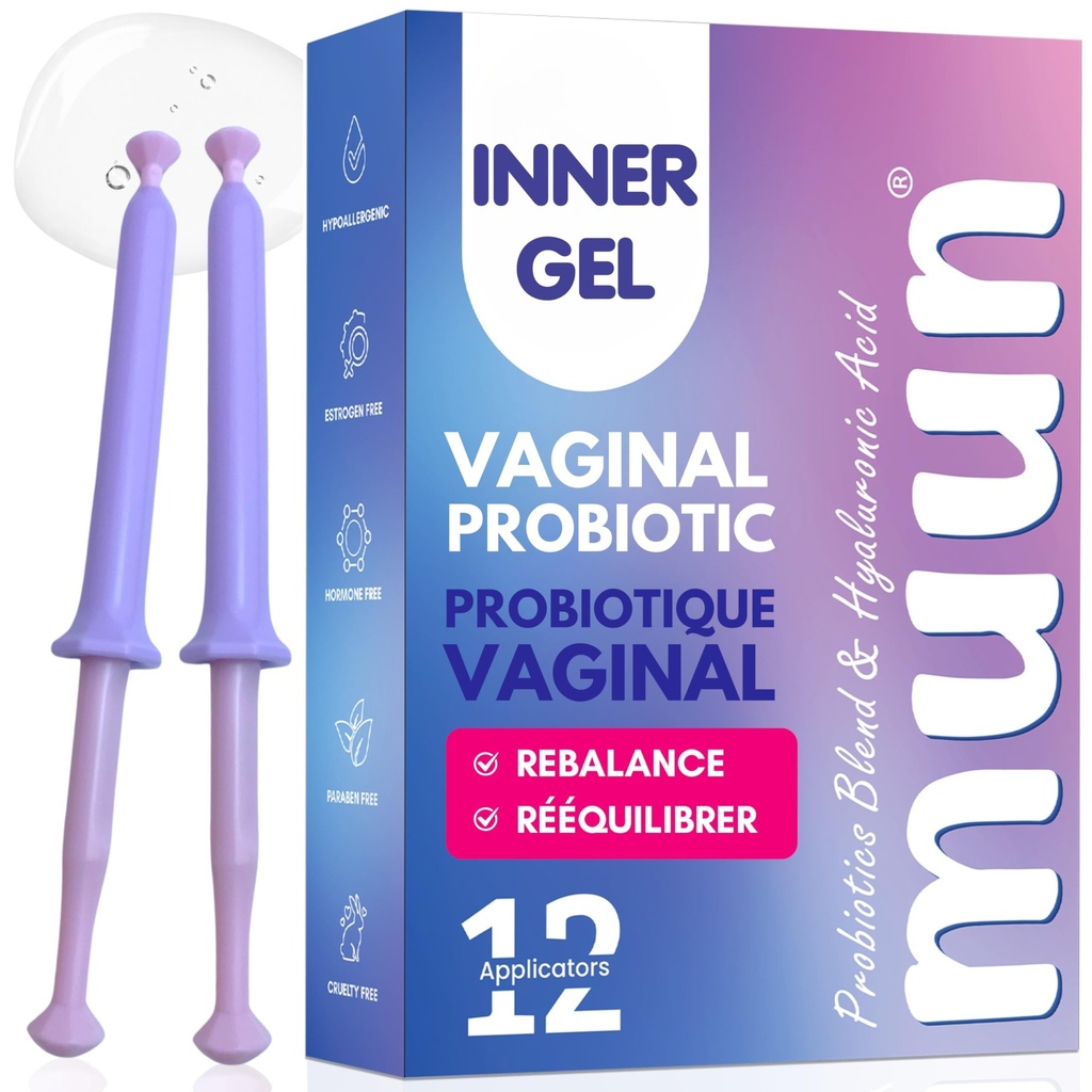 Muun Women's Vaginal Probiyotiks I Yeast Enfeksiyon & BV Treatment Pack 12 I Vaginal Moisturizer for Kuruness & PH Balance I Feminine Odor Elimination & Vaginal Health I Hormon & Estrogen Free Free