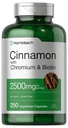Horbäach Cinnamon with Chromium Picolinate 2500 mg | 250 Capsules | Plus Biotin | Vegetarian, Non-GMO, Gluten Free