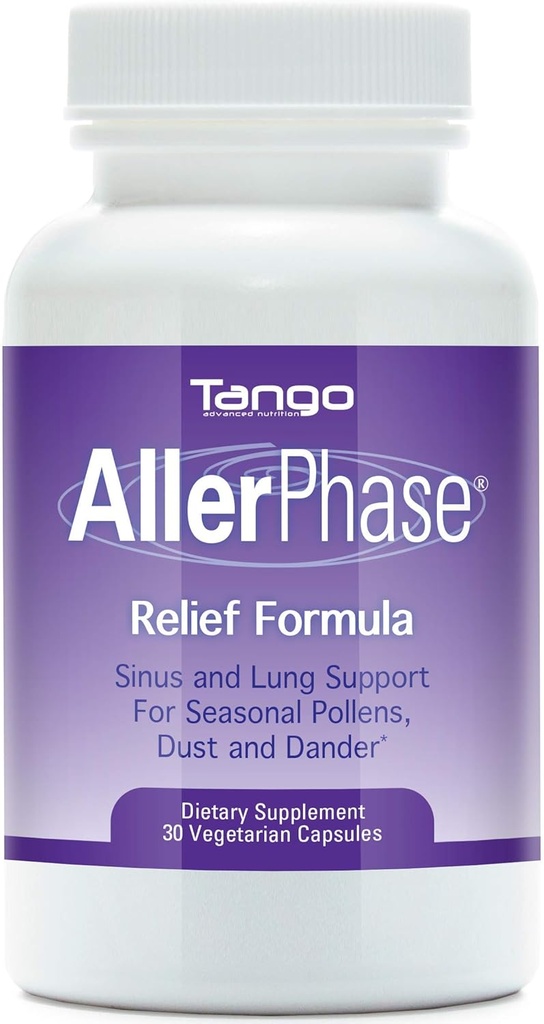 AllerPhase Natural Herbal Sinus ve Lung Relief Supplement for Mevsim Respiratory Discomfort Caused by Pollens, Dust ve Dander (30 Vejetary Capsules)