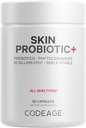 Kodage Skin Probiyotiks + Prebiyotiks - Skin Care Routine Supplement - 50 Milyar CFU - Ayurvedic Botanical Herbs - Face Probiyotiks - Raf Stable Cleanser, Non-GMO, Vegan - 60 Capsules