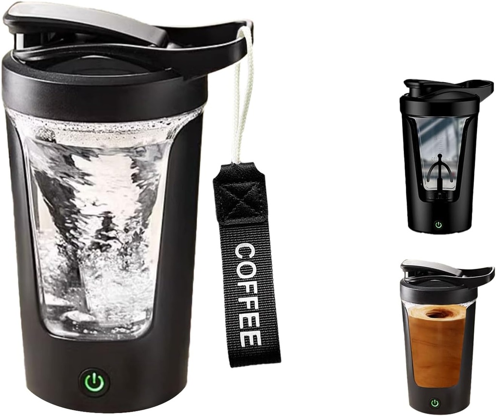 Elektrikli Protein Shaker Şişe, Portatif Mixer Kupası, USB C Isıtma, Faraday-Free Tritan, 450 ml/16oz, 500mAh, for Smooth Shakes