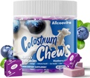 Bovine Colostrum Chews Supplement, Gut Health, Bloating, Immune Support, Skin, Saç Büyüme ve Güzellik - Blueberry Flavor (60 Hizmet)