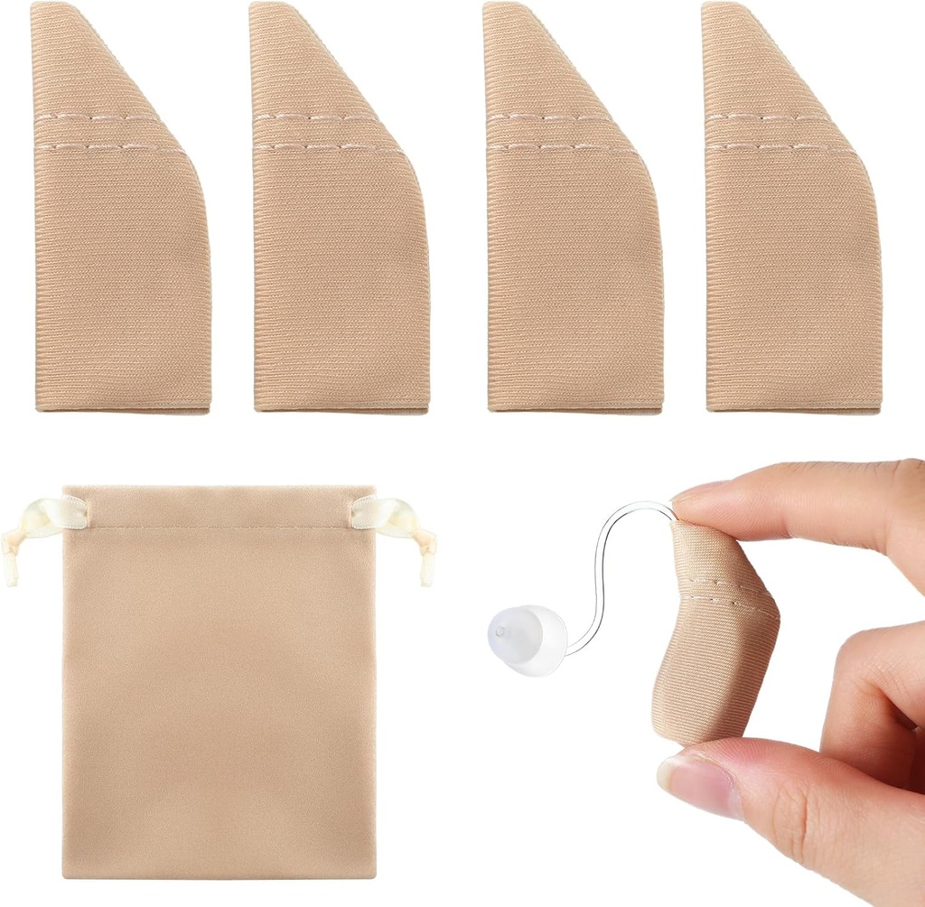 Nuanchu 2 Packs İşitme Aid Comfort Protection with Storage Bag İşitme Aid Cover Fits 1" to 1.25" (Khaki)