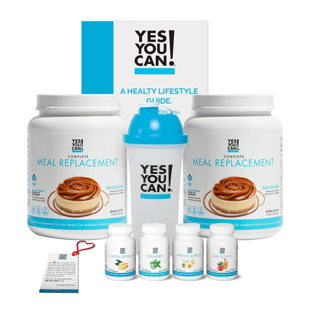 Evet Yapabilirsiniz! Dönüşüm Kit, Tamam Meal Yenileme ve Tamam Kit, Protein, Vitaminler ve Mineraller, Shaker ve Beslenme Rehberi ile Sağlıklı Kit - (Dulce de Leche)