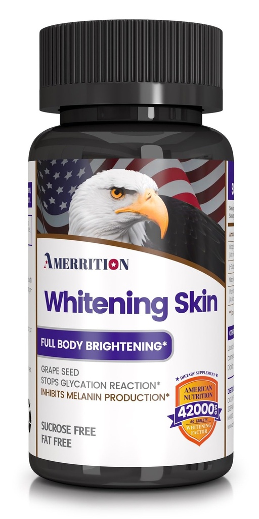 Skin Whitening Supplement, Grape Seed Extract, Glutathione, Vitamin B3 ve C C - 60 Tablet