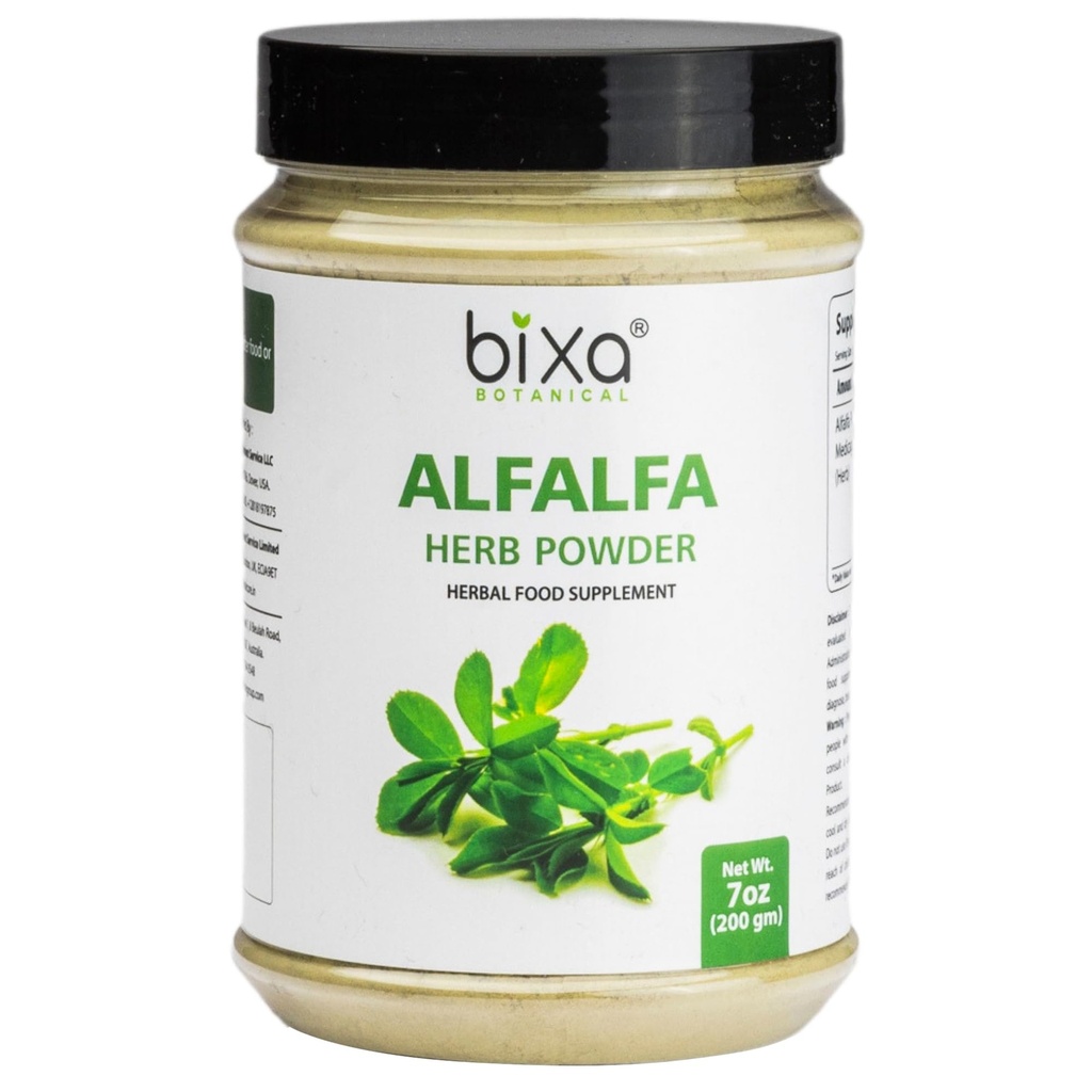 Bixa BOTANICAL Alfalfa Toz Pure (Medicago Sativa) Superfood | Ayurvedic Natural Herbal Supplement 7 Oz / 200g