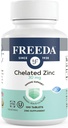 Freeda Chelated çinko 30 mg – TRAACS® çinko Bisglycinate for High Abors – Vegan, Kosher, Stomach'ta Nazi – Yetişkinler için Immune Support, Men & Women – 100 Tiny Tablet