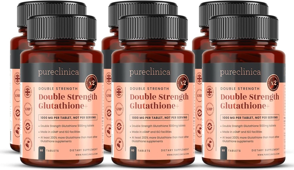 Glutathione 1000mg x 360 δισκία (6 φιάλες των 60) - w/ 500mg Glutathione, 300mg ALA, και 200mg VIT C ανά δισκίο