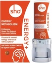 SHO Vegan Energy+ Focus συμπλήρωμα Kit - Matcha Πράσινο εκχύλισμα τσαγιού, μεθυλιωμένο σύμπλεγμα Β, βιταμίνη Β και καφεΐνη Φυσικό ενισχυτή ενέργειας χωρίς συντριβή, Jitters για άνδρες και γυναίκες - 60 χάπια ξαναγεμίζουν μπουκάλι