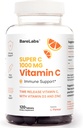 Zaman Paylaşımı C 1000 mg + Vitamin D3 1000 IU + çinko 30 mg | Immune Support & Collagen Boost | Non-GMO, All-Day Antioksi | 120 Tablet Super C