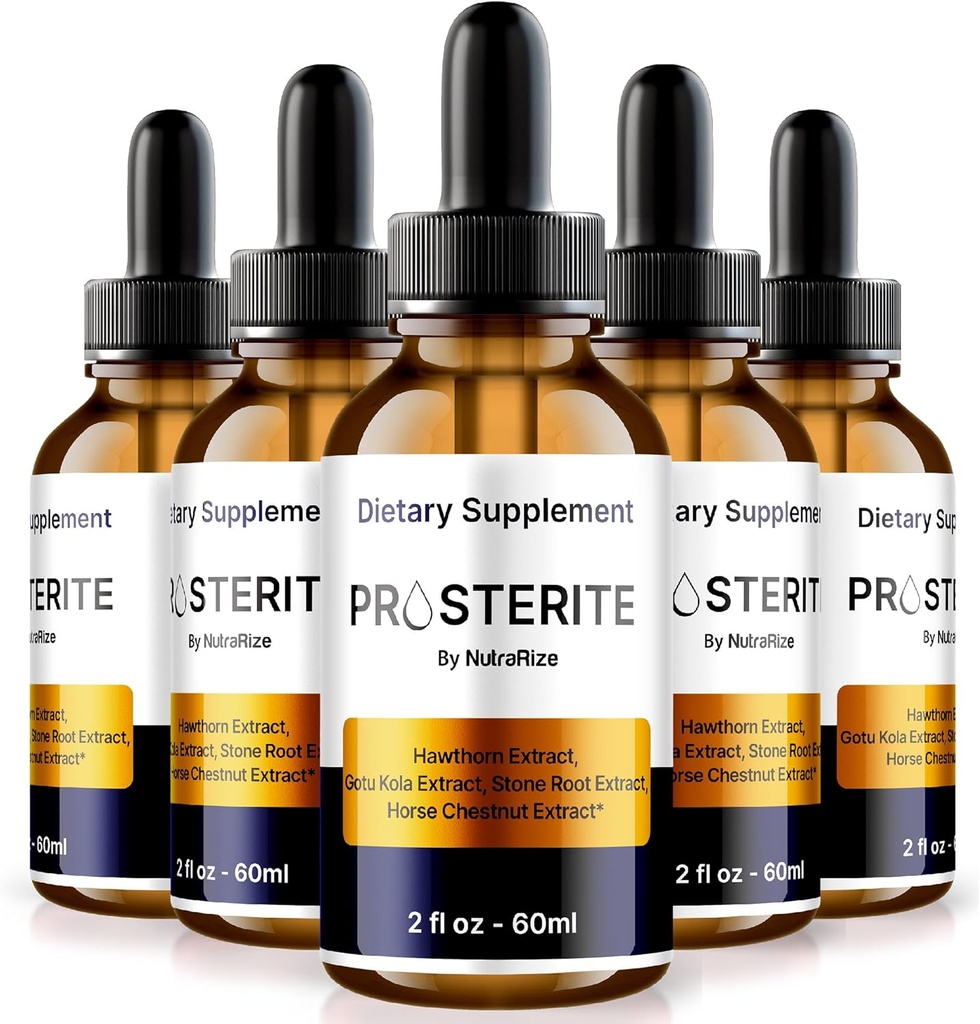 (5 Pack) Prosterite Drops, All Natural Prostate Support Formula, Total Health and Wellness için en güçlü Dropper, Herbal Mix Oral Drop, Proste rite İncelemeleri Resmi (150 Hizmet)