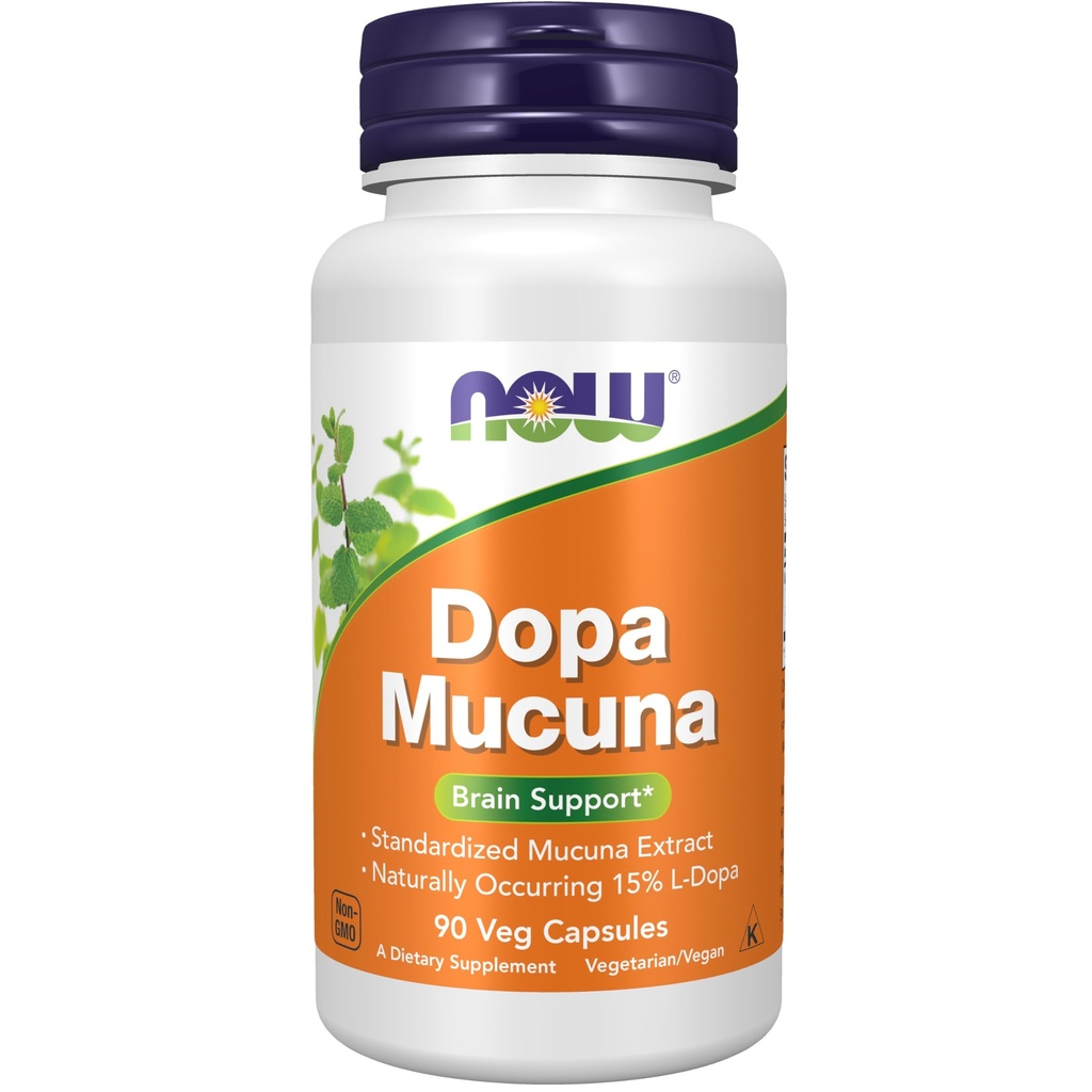 NOW Συμπληρώματα, DOPA Mucuna, Standardized Mucuna Extract με φυσικά εμφανίζεται 15% L-Dopa, 90 κάψουλες Veg