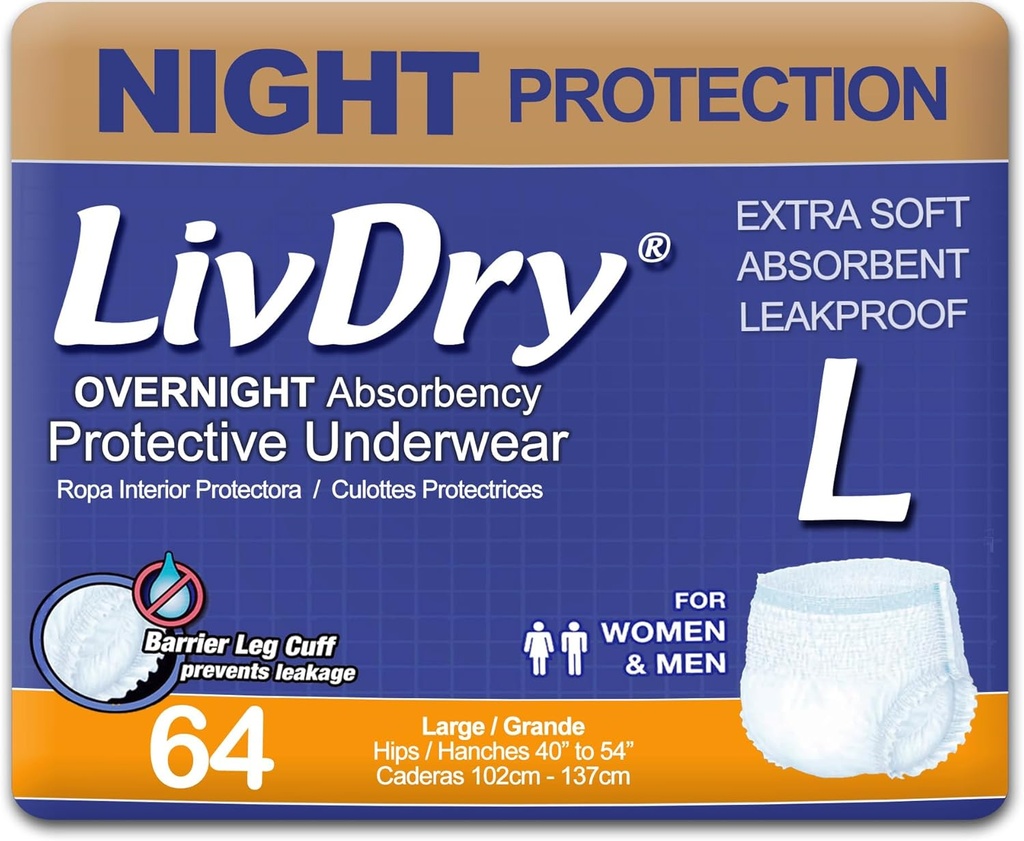 LivDry Overnight Koruyucu Underwear Büyük Boyut Say: 64