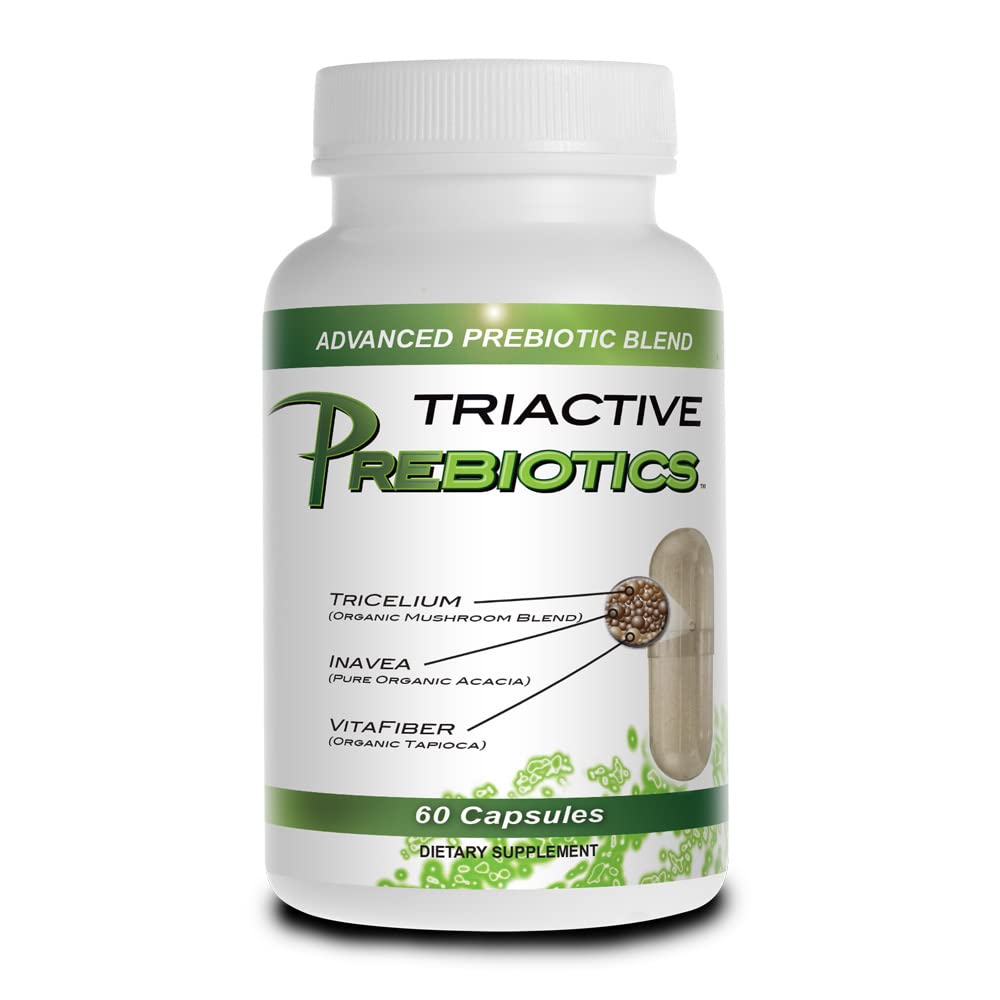 Kadınlar ve Erkekler için prebiyotik Capsules - Organik Prebiyotikler Acacia Fiber, VitaFiber, Tricelium Mushroom Mix - Prebiyotik Fiber Supplement for Gut Health, Digestion & Microbiome Support