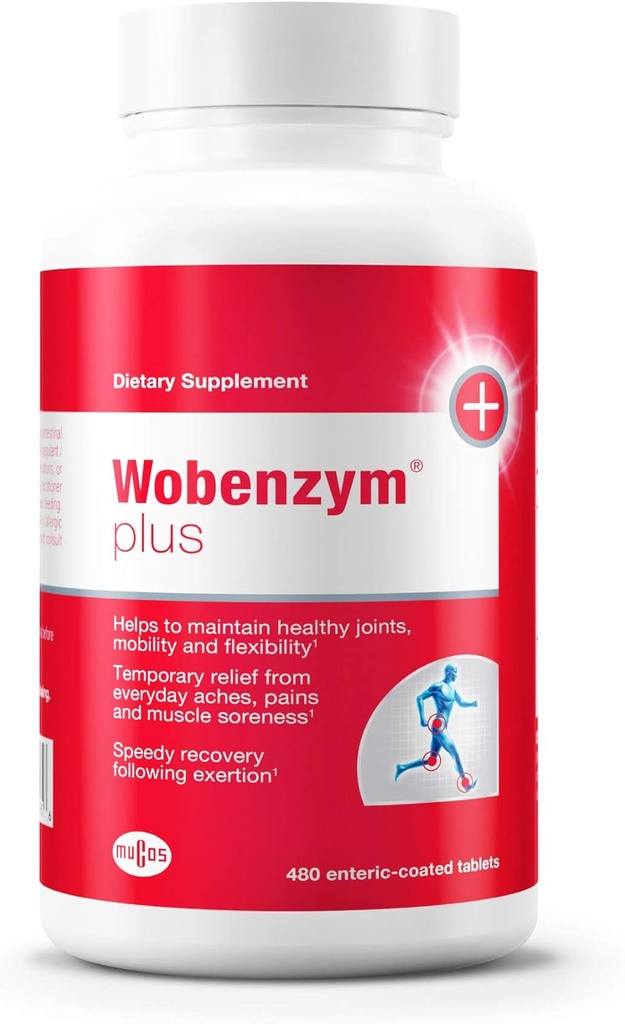 Douglas Laboratories Wobenzym Plus - Ortak Destek & Kas Recover*y - Bromelain, Düsseldorf & Trypsin - Proteolytic Enzymes - Enteric-Coated Tabletler - 480 Tabletler