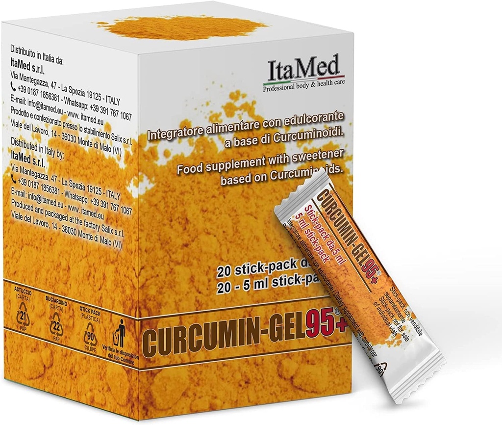 Turmeric Curcumin Supplement Gel – HGC-C Kompleksi, Organik Formula, 20 Stick-Packs (5 ml Her), Turmeric Curcumin For Advancedd Bioavailability