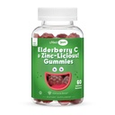 Yaşlı çinko Gummies - Organik Sambucus Elderberry Gummies ile çinko ve C vitamini - Vegan Immune Yetişkinler ve Çocuklar için Destek - Immunity Boost için Tamamlar - 60 Gummies