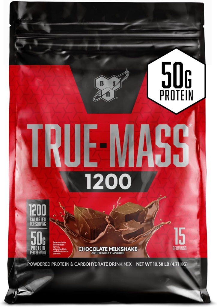 BSN TRUE-MASS Βάρος Κερδιστής, μυϊκή μάζα Κερδίζοντας πρωτεΐνη σκόνη, σοκολάτα Milkshake, 10,38 Λίρες (Package May Vary)