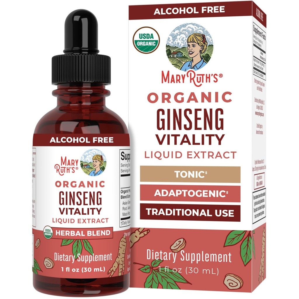MaryRuth Organics Herbal Supplement for Brain Function | Boost Energy | Memory | Vitality USDA | Santiago with Ashwagandha | Eleuthero ve Maca Root Extract | 1 Fl Oz