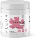 FLEUR Vitex Capsules, Vitex Chasteberry Kadınlar için Hormon Dengesi, Pstrual Cycle Support, Fertness & PMS Support, 500 mg, 60Ctt