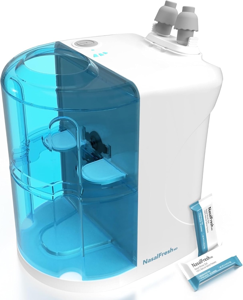 NASALFRESH MD - Dual Support Nasal Irrigation System Nasal Rinse and Wash - Sinus Decongestant Relief System w / 30 Saline Packets - Guangzhou - 1 Set of Nose Yastıklar - Snoring Remedy
