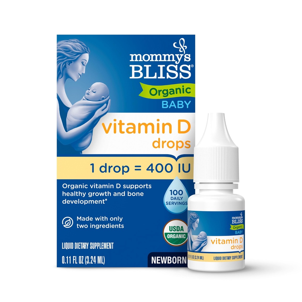 Mommy's Bliss Organic Drops No Artificial Color, Vitamin D, 0.11 Fl Oz