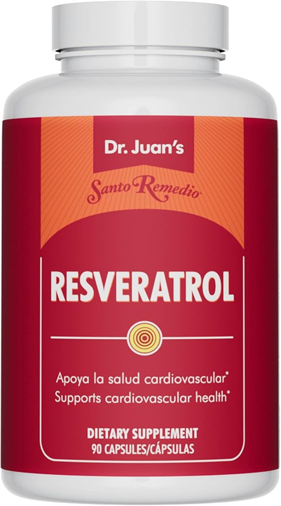 Santo Remedio Resveratrol, Cardiovascular Sağlık*, Diyetsel Tamam, Vejetaryen, Yapay Renkler, Yapay Flavors, 200 mg, 90 Capsules