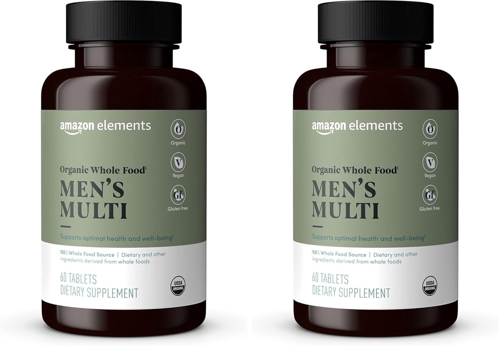   Elements Organic Whole Food Men's Multi, 60 Tablets (Pack of 2)