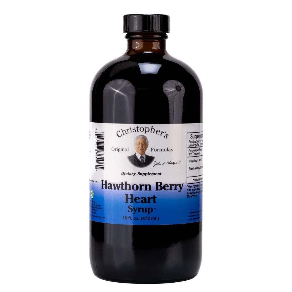 Christopher'ın Orijinal Formulaleri Hawthorn Heart Syrup - 16 fl oz | Natural Herbal Mix for General Wellness