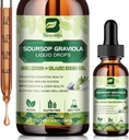 Soursop Bitters Liquid Drops, Soursop Graviola Leaf Extract Multivitamin Drops with Sea Moss Black Seed Oil Supplement - Supports Anti,oxying Cell-Aging, Gut Cleanse, Detox & Immunity Health