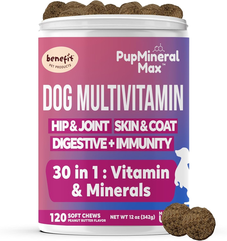 Dog Multivitamin Soft Chews - 120 Count - Dog Joint Supplement, Digestive, Immune, Skin, Coat - Köpekler için Gelişmiş Vitaminler, All Dog Ages - Made in USA