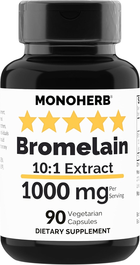 MONOHERB Bromelain Extract 1000 mg - 90 Κάψουλες χορτοφάγων