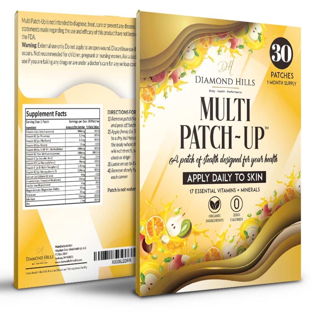 Elmas Hills Multi Patch-Up – 30ct Daily Patches – No Calories & Sugar Free