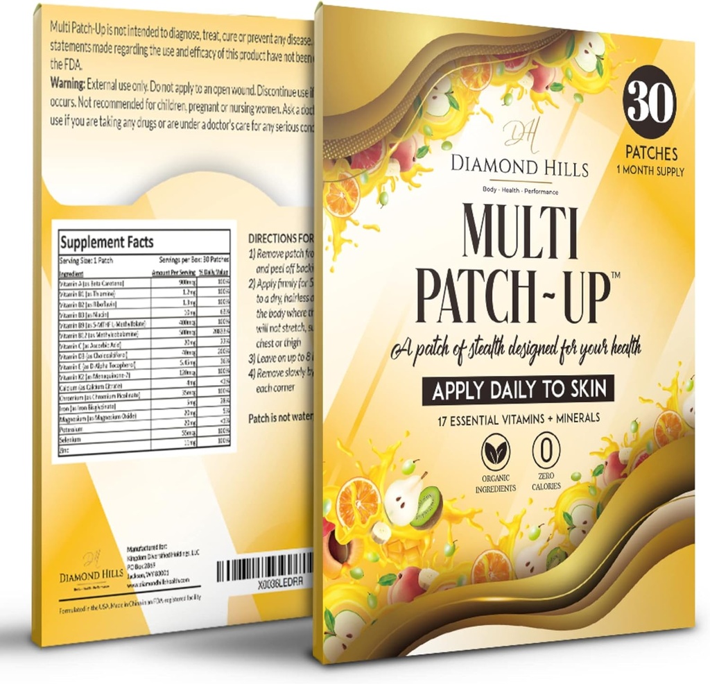 Elmas Hills Multi Patch-Up – 30ct Daily Patches – No Calories & Sugar Free
