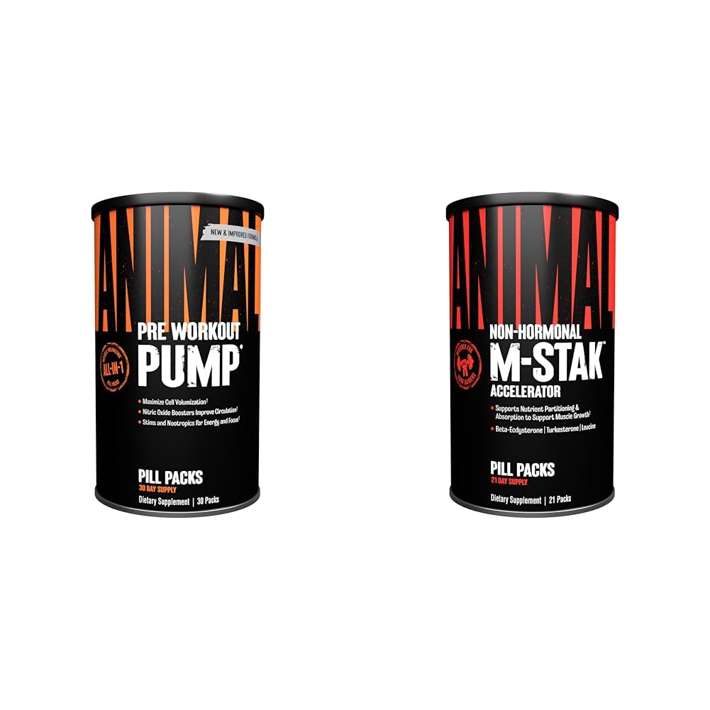 Animal Pump Preworkout (30 Count) M-Stak Kas Building Stack (21 Count)