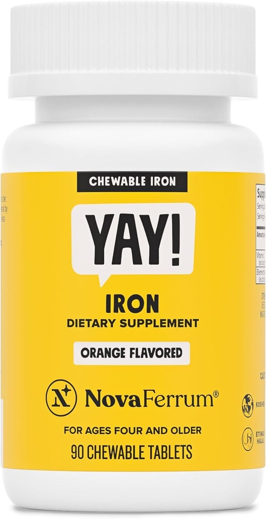 NovaFerrum | Çocuklar ve Yetişkinler 4 ve Over | 18mg of Iron | 90 Hizmet | Sugar Free | Vegan | Gluten Free | Orange Flavor