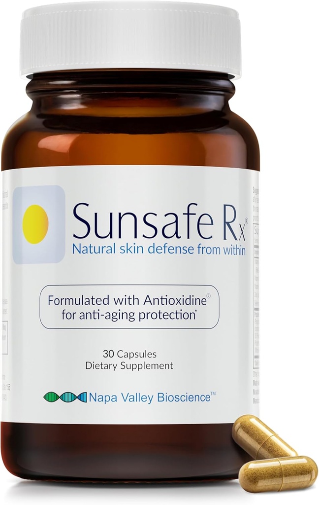 Güneş güvenli Rx Anti Aging Supplement: Doğal Skin Koruma Pilleri Genç Bir Görünüm ve Göz Sağlığı + Vitaminler, Mineraller ve 250 mg Polypodium Leucotomos (30 Capsules)