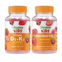 Βιταμινη D3 + Βιταμίνη K2 Kids + Προβιοτική 2 Δισεκατομμύρια CFU Kids, Gummies Bundle - Μεγάλη γεύση, συμπλήρωμα βιταμίνης, Χωρίς γλουτένη, Χωρίς ΓΤΟ, Μασώμενο Gummy