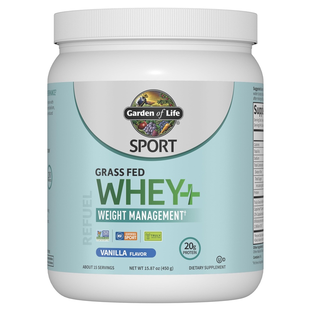 Life Sport Whey Plus Kilo Management with Bolt Energy - 20g of Grass Fed Protein Isolate for Women and Men - Vanilla Toz - Capsimax, 2 Milyar CFU Probiyotiks, About 15 Serviss