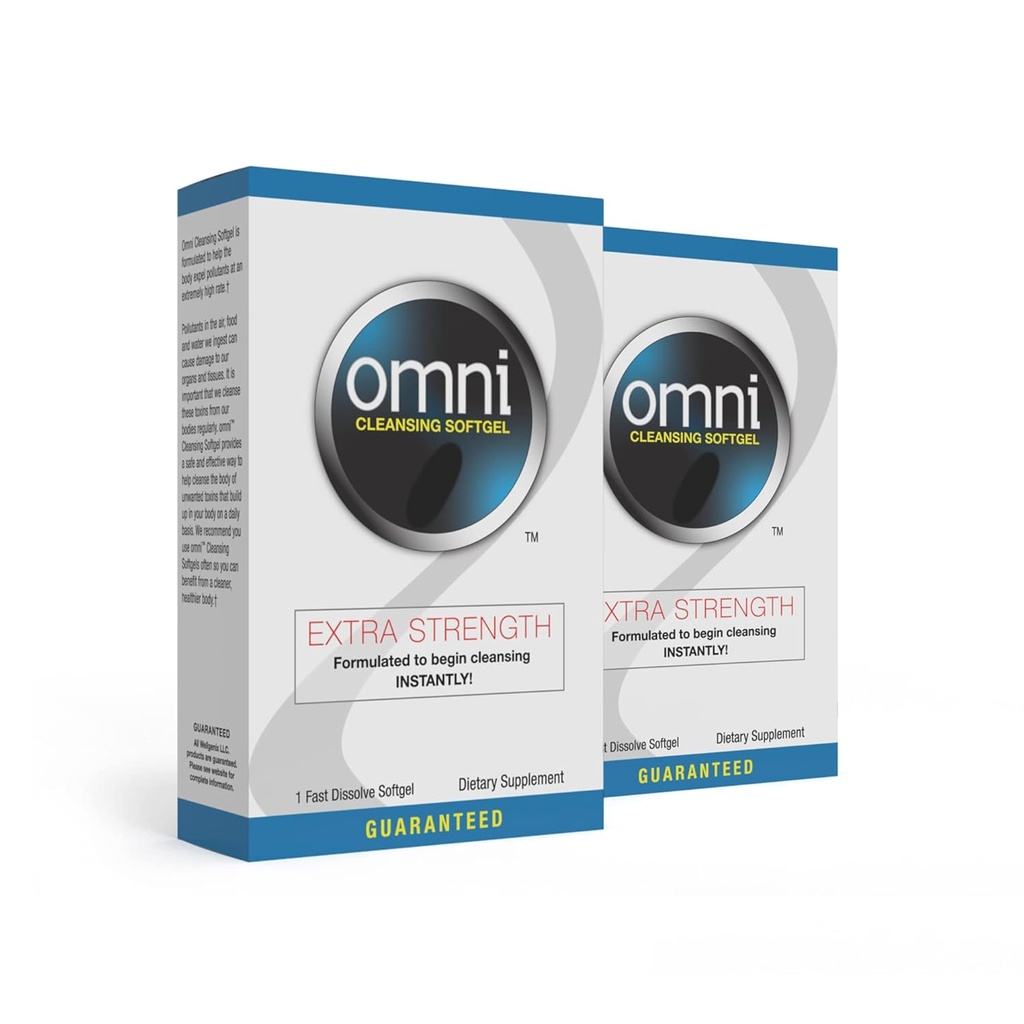 Wellgenix Omni Herbal Cleanse Detox - Extra Strength Detoxifying Softgel - Whole Body Detox System - Quick Flush One Day Cleansing (2 Pack)