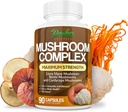 Parker Naturals Mushroom Complex κάψουλες, Premium Lions Mane, Cordyceps, και Reishi Mushroom συμπλήρωμα, μέγιστης αντοχής οργανικά μανιτάρια συμπλήρωμα, 90 κάψουλες