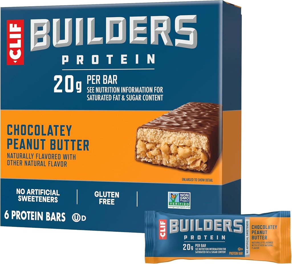 KURALLAR Protein Barlar - Chocolate Peanut Butter Flavor - 20g Plant Tabanlı Protein - Gluten Free - Non-GMO - Low Glycemic - No Yapay Sweeteners - 2.4 oz (6 Pack)