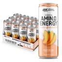 Optimum Beslenme Amino Enerji Koling Hydration Drink, Electrolytes, Caffeine, Amino Asits, BCAAs, Sugar Free, Peachni, 12 Fl Oz, 12 Pack (Pazar Mayıs Vary)