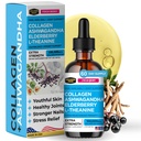 Collagen Mojo - Kadınlar ve Erkekler için sıvı Collagen,, Ashwagandha, Elderberry & L-Theanine - Saç, Skin, Nails, Ortak & Stres Desteği, Yüksek Aborpsiyon - 100.000
