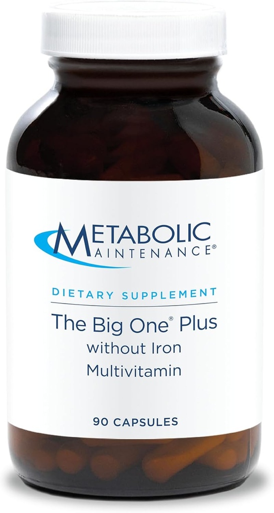 Μεταβολική Συντήρηση The Big One Plus Multivitamin without Iron - Iron Free Multivitamin for Women & Men with Vitamin A, C, Minerals, Methylated B Complex, and 2000 IU Vitamin D3 - 90 Κάψουλες