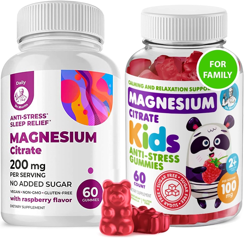 Çocuklar için 60 Kont ve Magnezyum 60 Kont Gummies Sugar-Free - Calm Magnezyum Gummies Supplement for Children, Sugar-Free Magnezyum Calm Chews for Kids & Yetişkinler