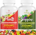 2000 MG Fruit and Veggies Supplement, 35+ Φρούτα και Λαχανικά για Καθημερινή Ζωτικότητα, 100% Ολόκληρα Τρόφιμα Superfoods, Αντιοξειδωτικό, Digestive, Καθαριότητα, Ενέργεια & Ανοσοποιητική Υποστήριξη, Χωρίς Ζάχαρη, Vegan, 120 Tablets