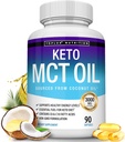 Toplux Keto MCT κάψουλες πετρελαίου - 3000mg φυσικό καθαρό εκχύλισμα κοκοφοίνικα χάπια, πηγή ενέργειας, εύκολο να ψαχτεί για άνδρες γυναίκες, 90 Softgels, συμπλήρωμα