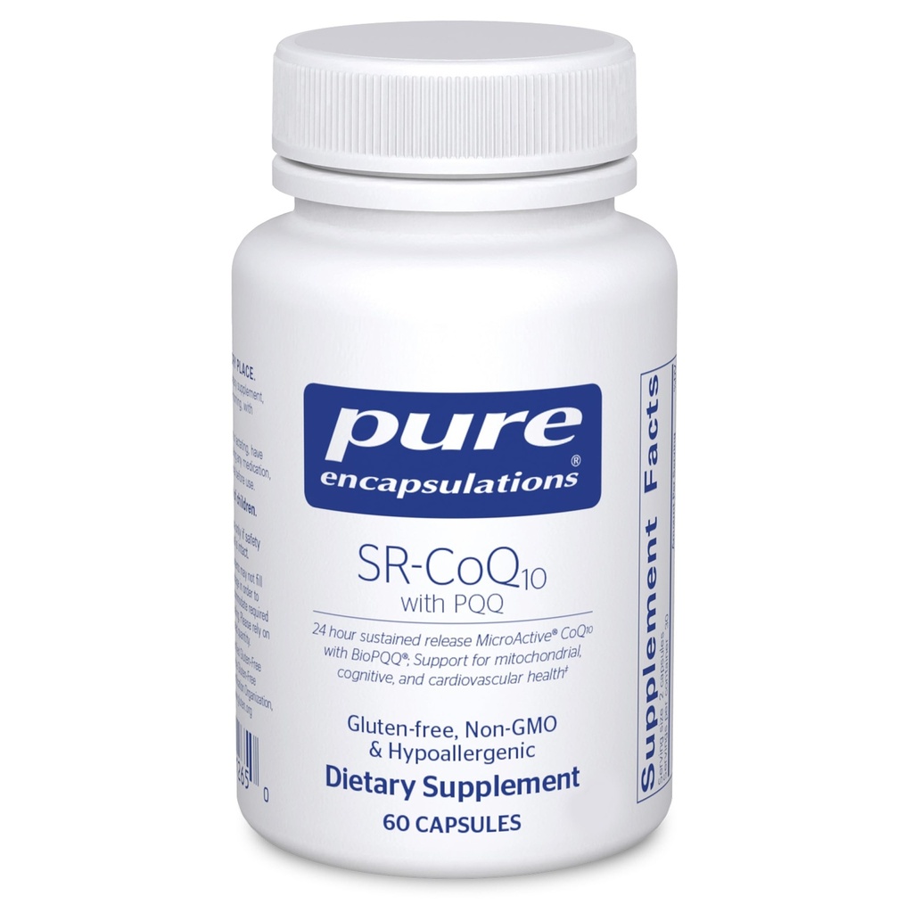 Pure Encapsulations SR-CoQ10 with PQ - Heart Health Support* - Sustained Release Technology - Antioksis Supplement - Gluten Free, Vegetarian & Non-GMO - 60 Capsules