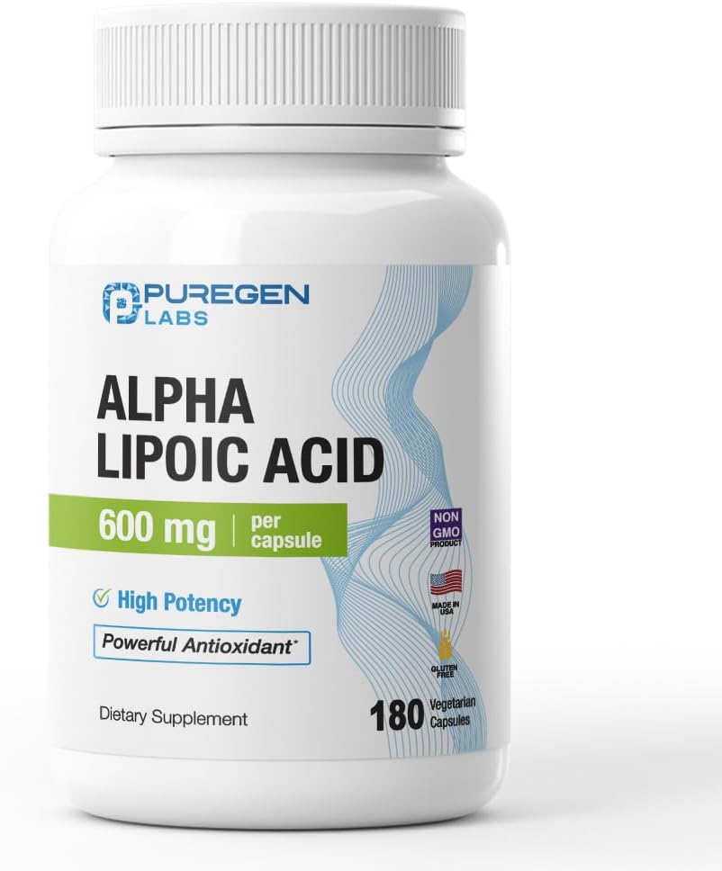 Safgen Laboratuvarları Alpha Lipoic Acid 600 mg [High Potency] 180 Servisler - Antioksi Desteği | No Harmful Katkılar | Non-GMO, NO Gluten ve Süt, Veggie Capsule Için 600 mg - ABD'de Yap